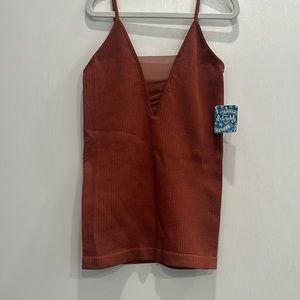 SOLD Free People - Burnt Orange/Copper Mesh Tank Top